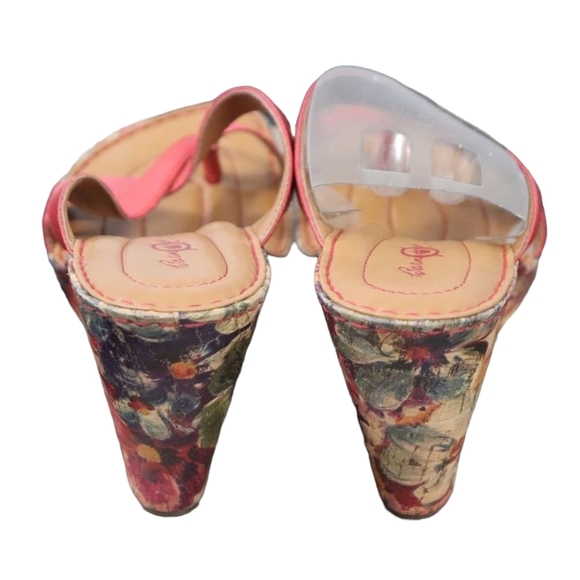 BØRN CROWN Pink Leather PIO Toe Thong WEDGE SANDAL, New NWT in Original Box IOB - Picture 11 of 11